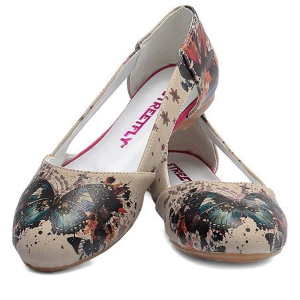 Streetfly butterfly cut out flats
